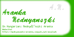 aranka mednyanszki business card